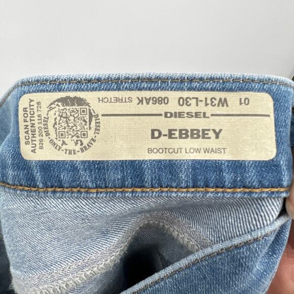 Diesel D-Ebbey Bootcut Low Waist Jeans Women's 31 Medium Wash - Picture 7 of 10